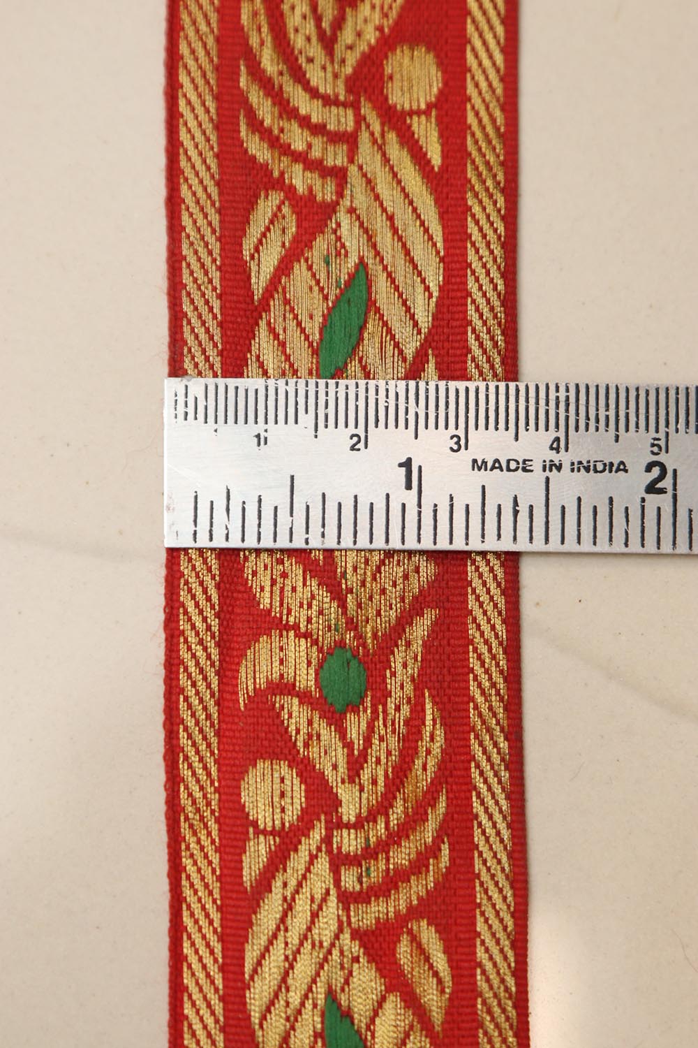 Red Banarasi Silk Border Lace (L 9 Mtrs W 1.5 inch )