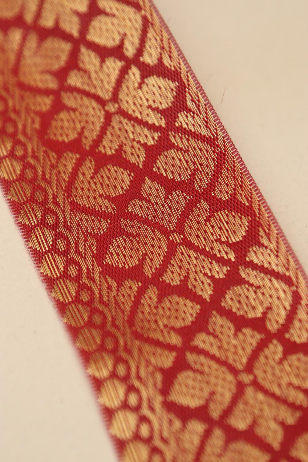 Red Banarasi Silk Border Lace (L 9 mtrs W 2.25 inch  )