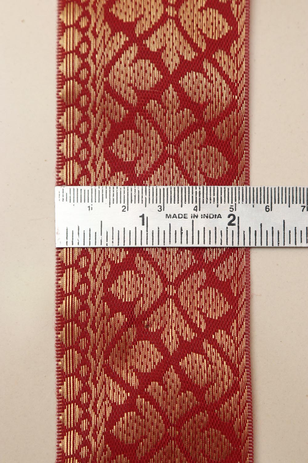 Red Banarasi Silk Border Lace (L 9 mtrs W 2.25 inch  )