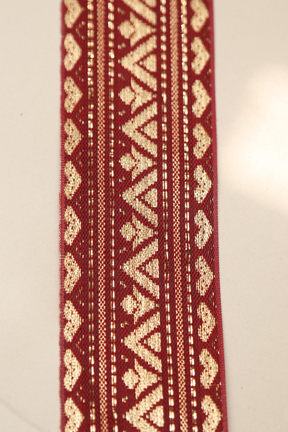 Maroon Banarasi Silk Border Lace (L 9 Mtrs W 2 inch )