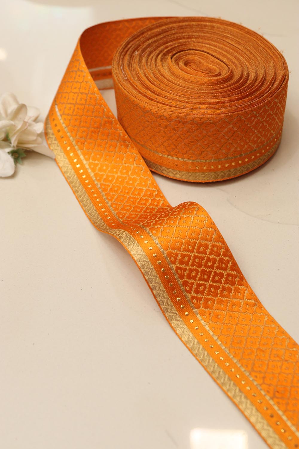 Yellow Banarasi Silk Border Lace (L 9 Mtrs W 2.5 inch )