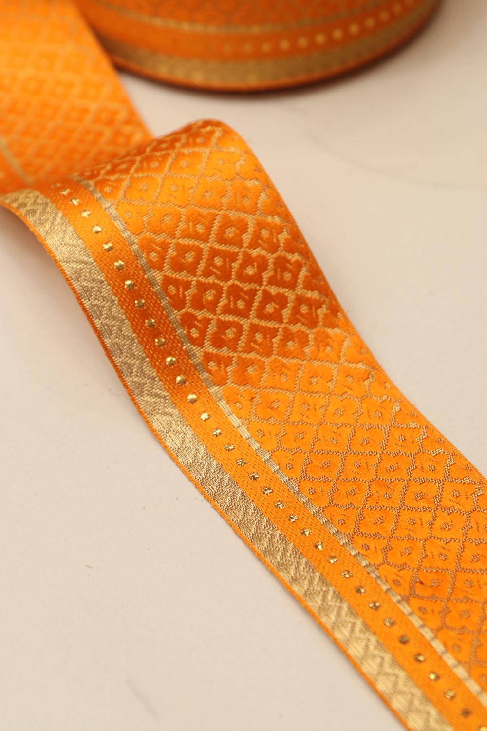 Yellow Banarasi Silk Border Lace (L 9 Mtrs W 2.5 inch )