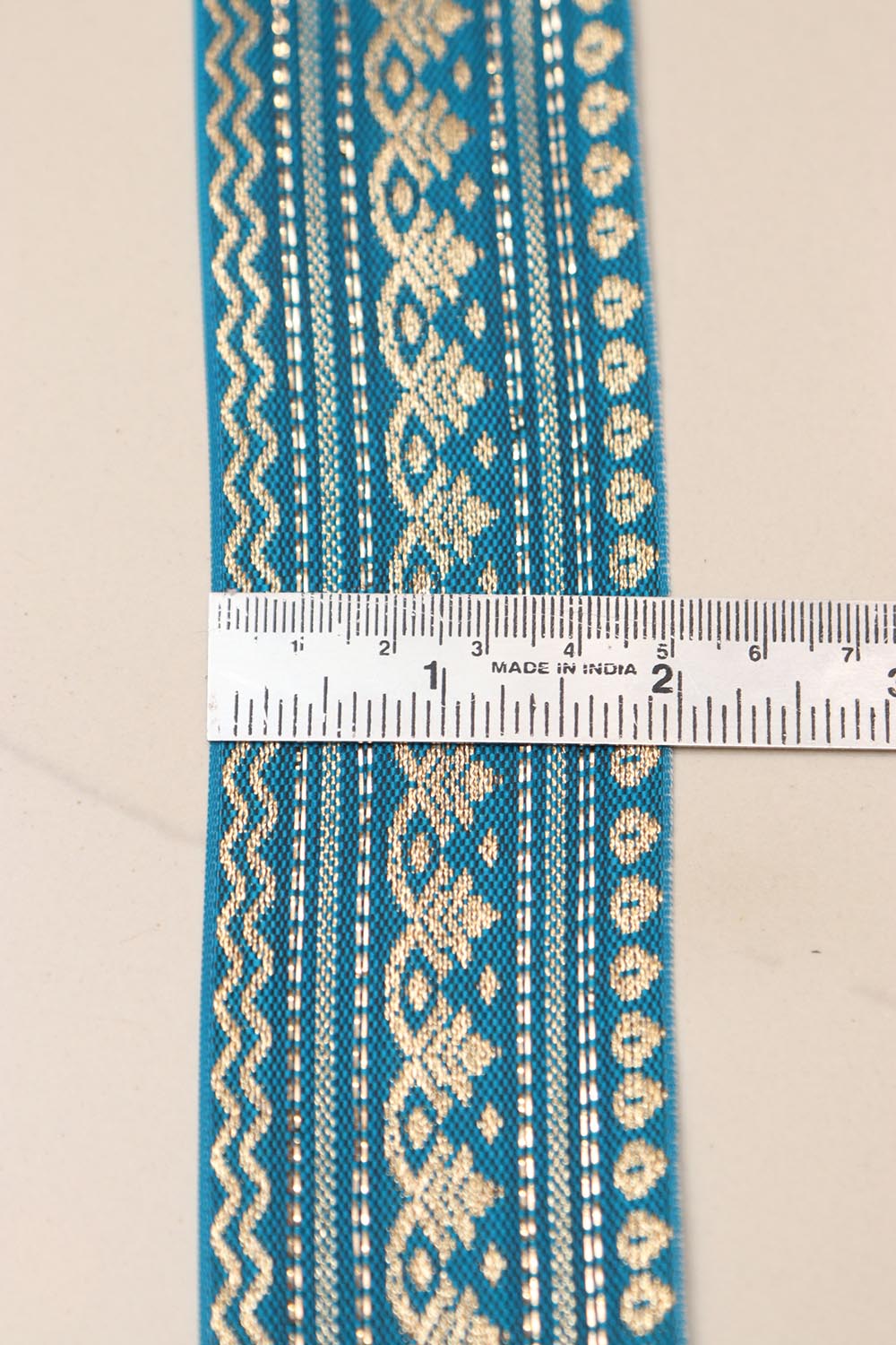 Blue Banarasi Silk Border Lace (L 9 Mtrs W 2 inch )