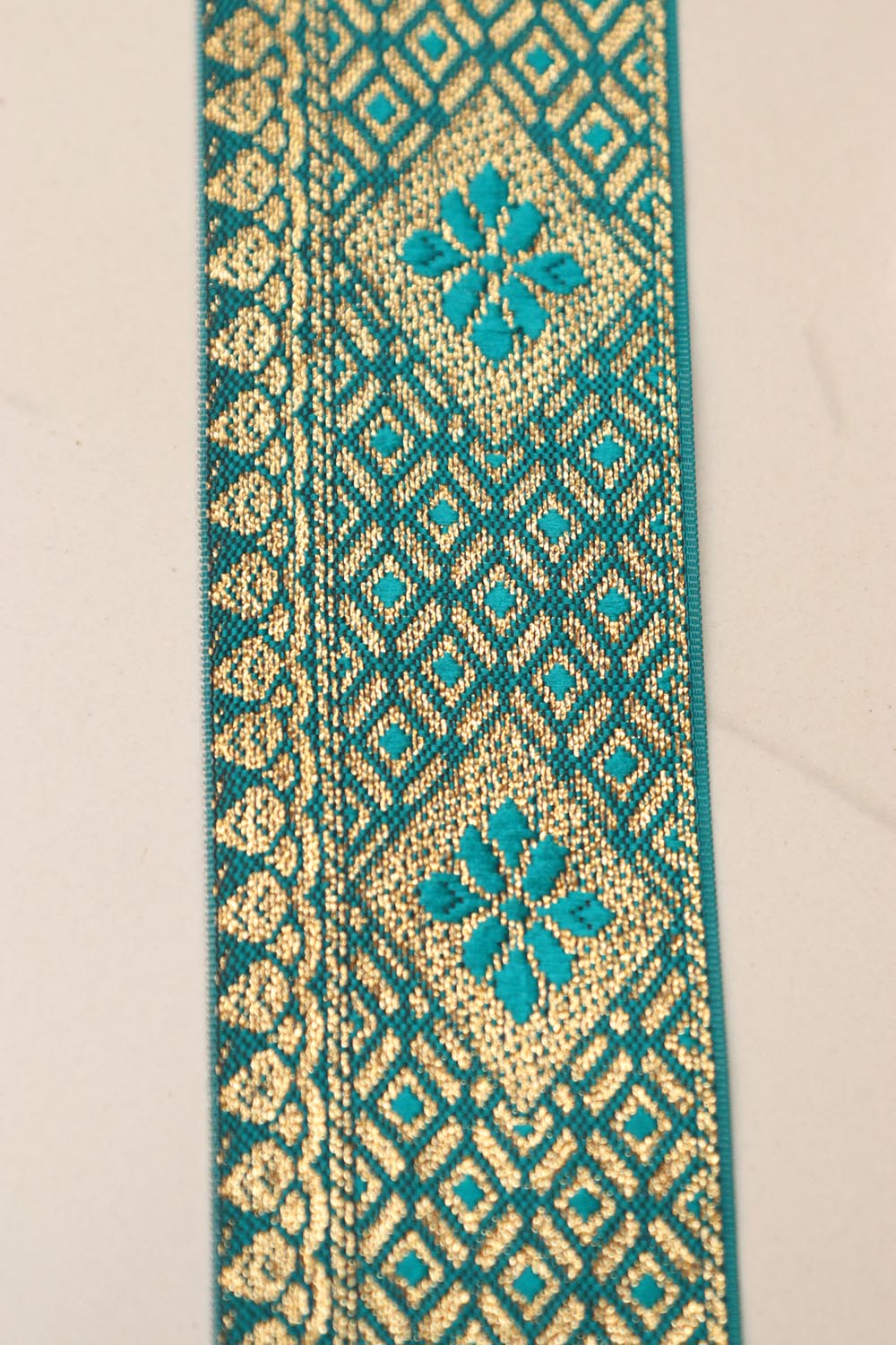 Blue Banarasi Silk Border Lace (L 9 Mtrs W 2 inch )
