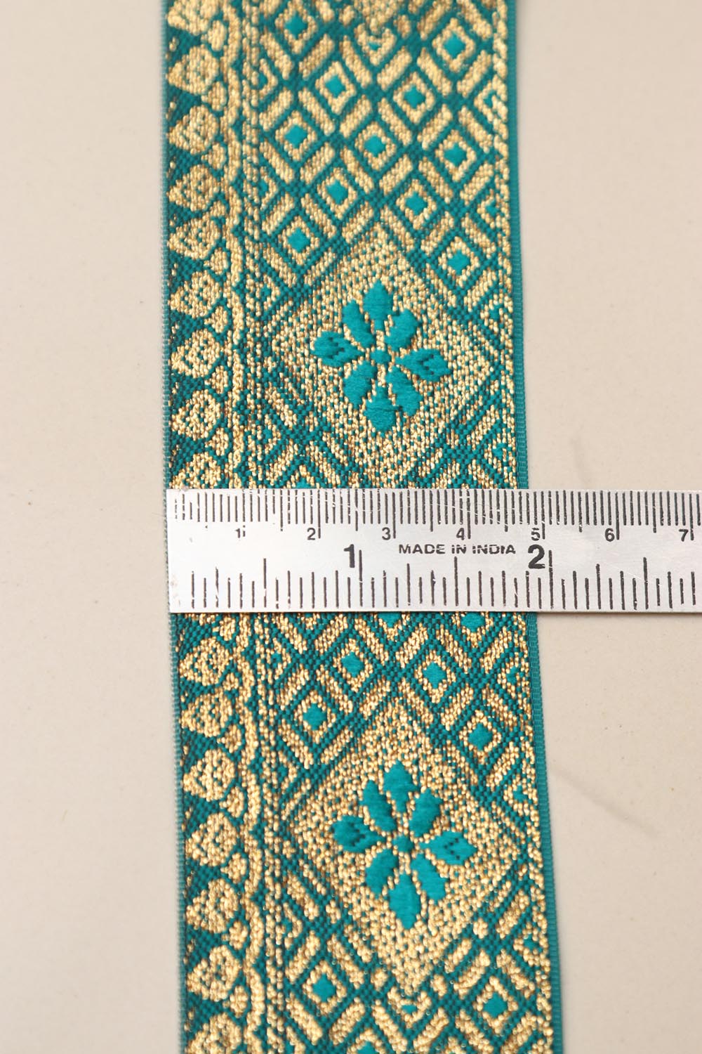 Blue Banarasi Silk Border Lace (L 9 Mtrs W 2 inch )