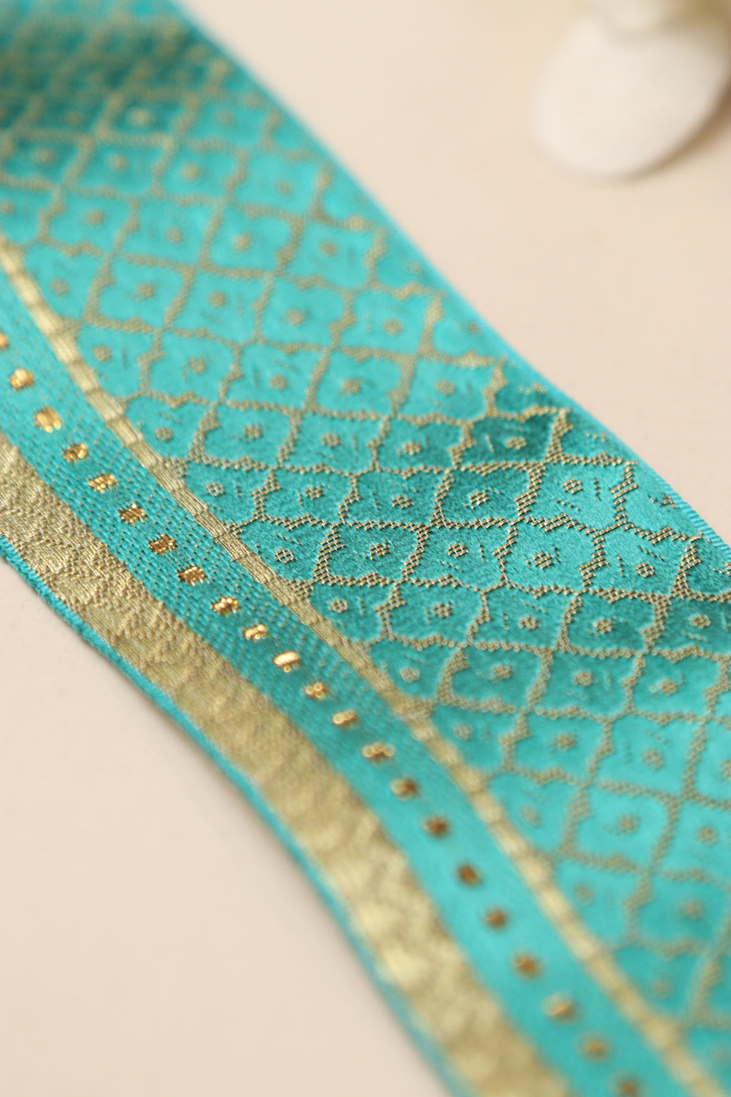 Blue Banarasi Silk Border Lace – 2 Inch x 9 Mtrs – For Sarees, Kurtas & Home Decor