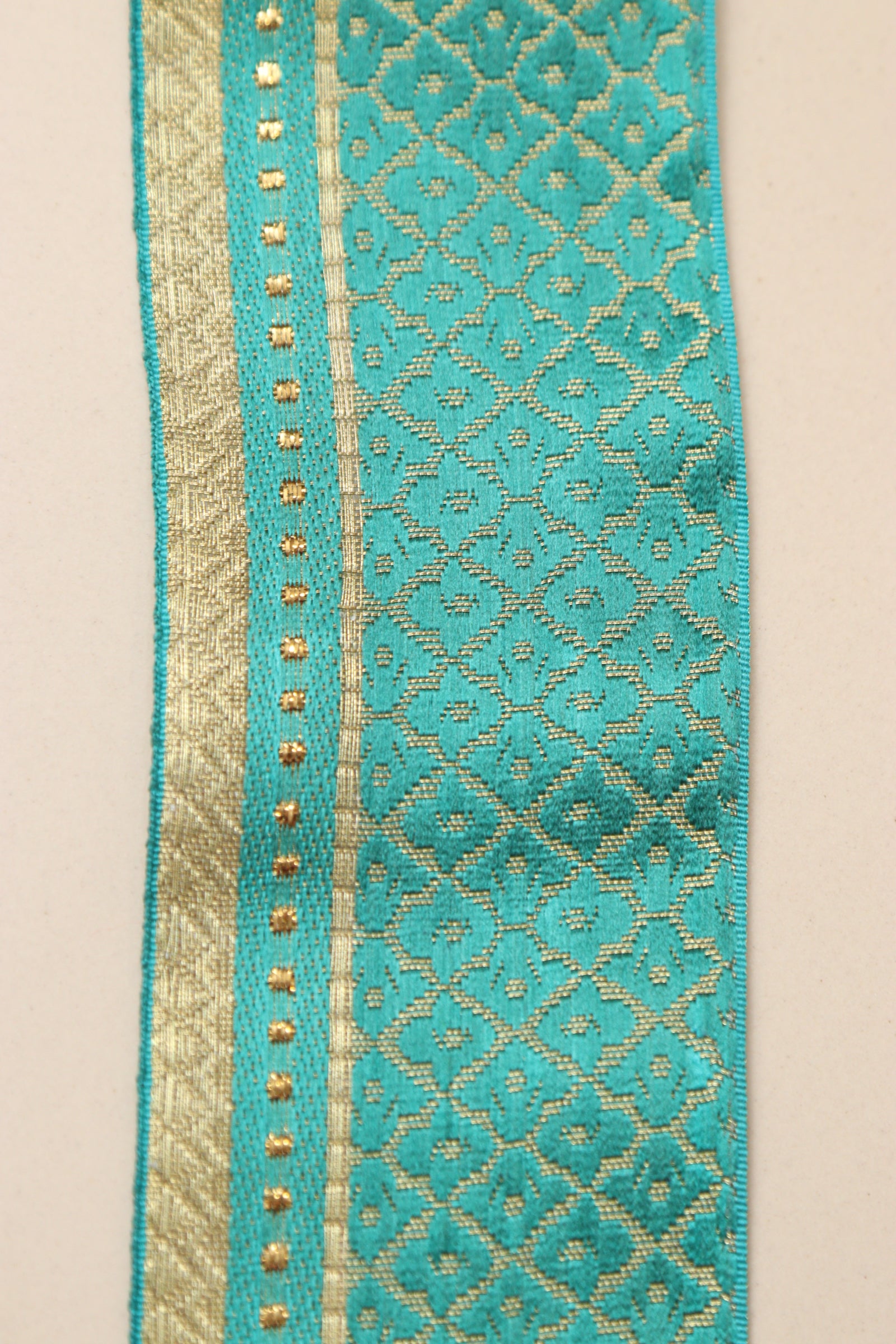Blue Banarasi Silk Border Lace – 2 Inch x 9 Mtrs – For Sarees, Kurtas & Home Decor