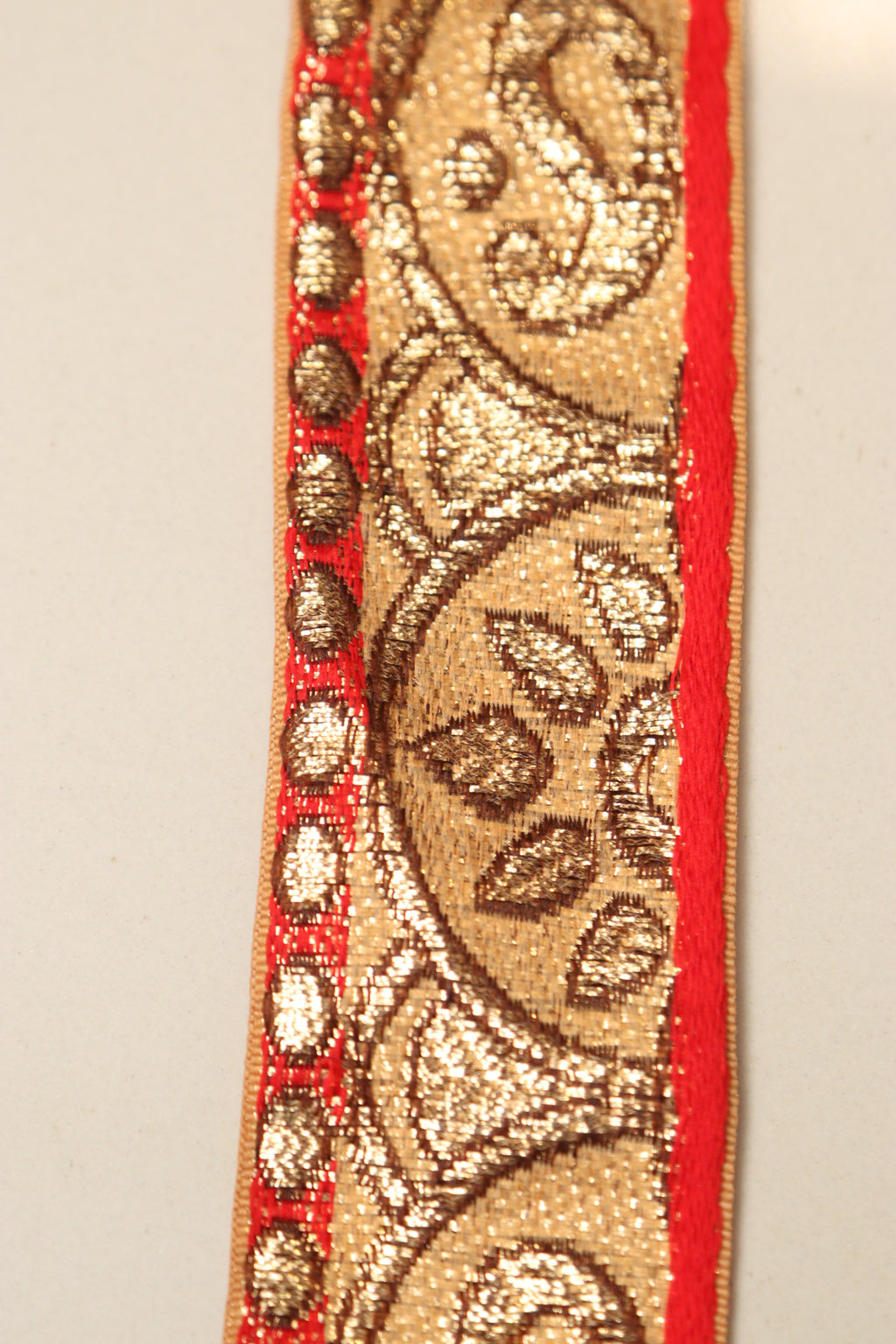 Golden Banarasi Silk Border Lace (L 9 mtrs W 2 inch )