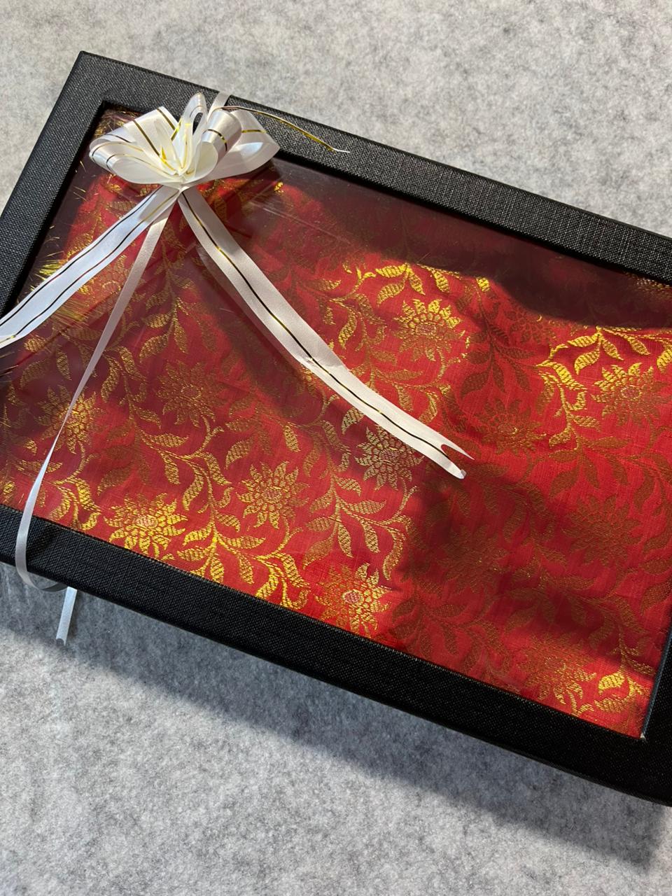 Premium Red Banarasi Silk Fashion Stole Gift Box Stylish Wrap for Festive | College | Casual | Night Parties - Luxurion World