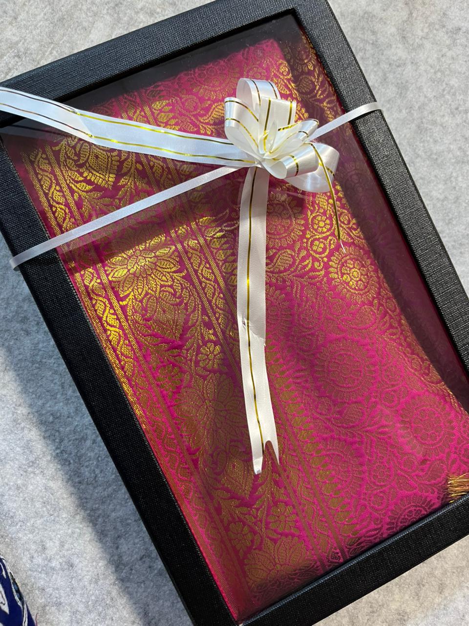 Premium Pink Banarasi Silk Fashion Stole Gift Box Stylish Wrap for Festive | College | Casual | Night Parties - Luxurion World