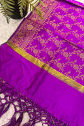 Purple Banarasi Silk Dupatta – Regal Hue with Handcrafted Tassel