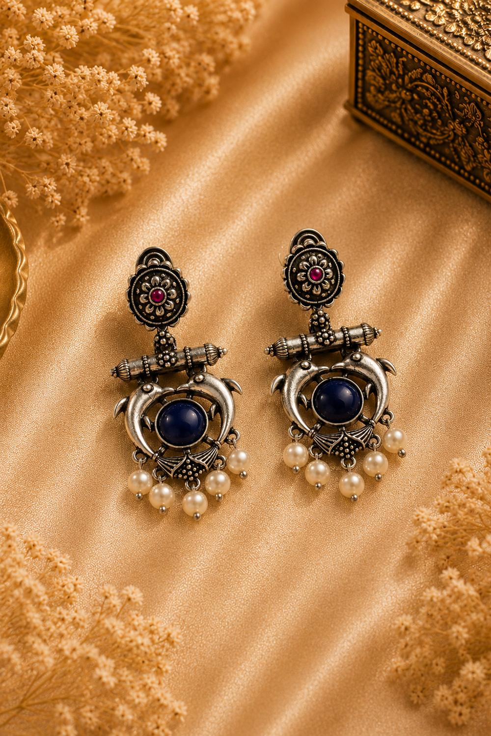 Regalia Oxidized Pearl Statement Earrings – Available in 12 Colors