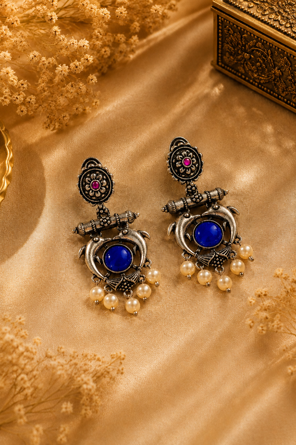 Regalia Oxidized Pearl Statement Earrings – Available in 12 Colors
