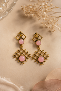Crystal Stone Geometric Statement Earrings