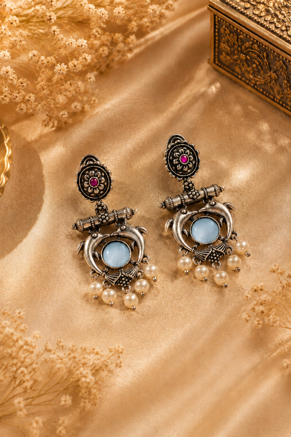 Regalia Oxidized Pearl Statement Earrings – Available in 12 Colors