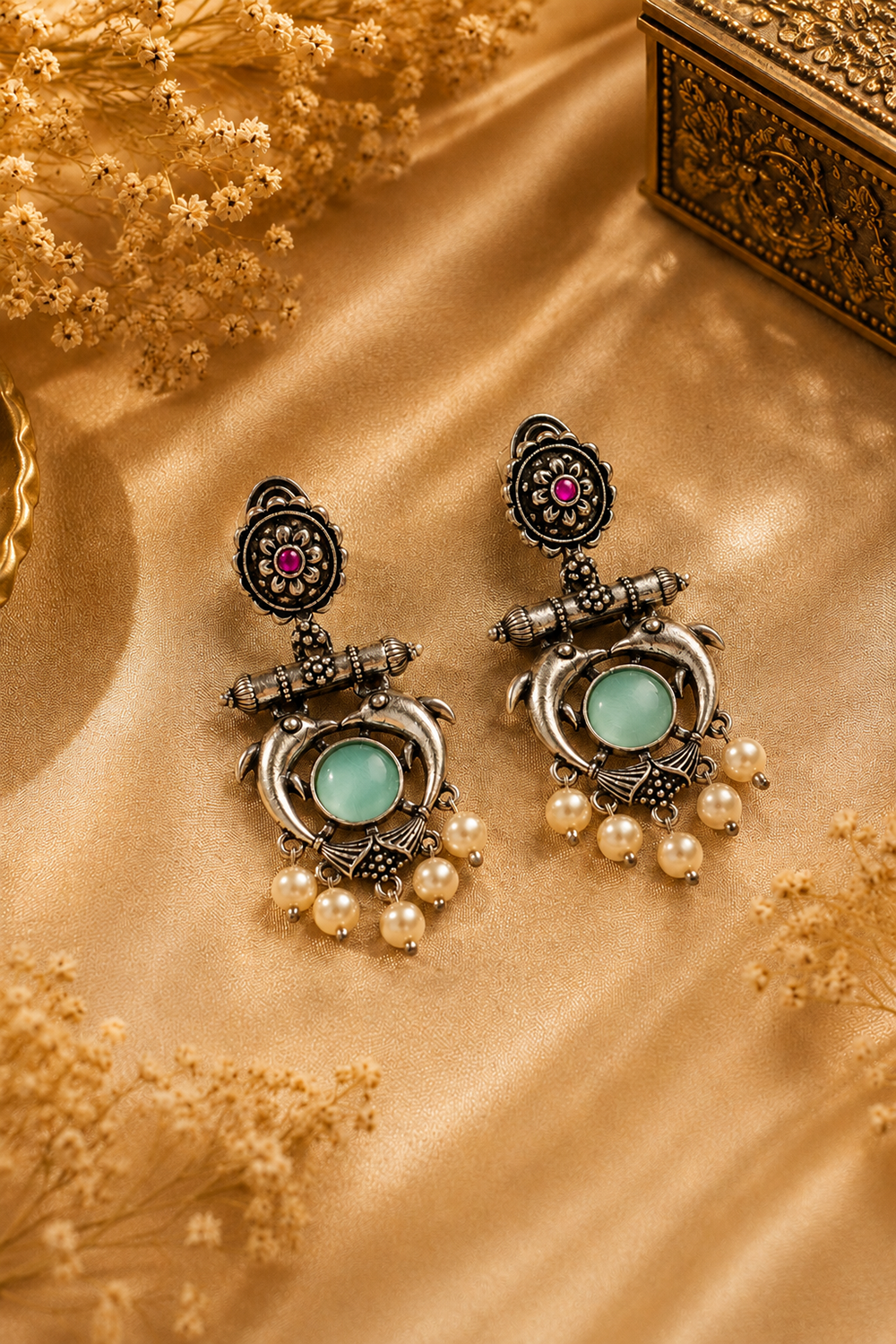 Regalia Oxidized Pearl Statement Earrings – Available in 12 Colors
