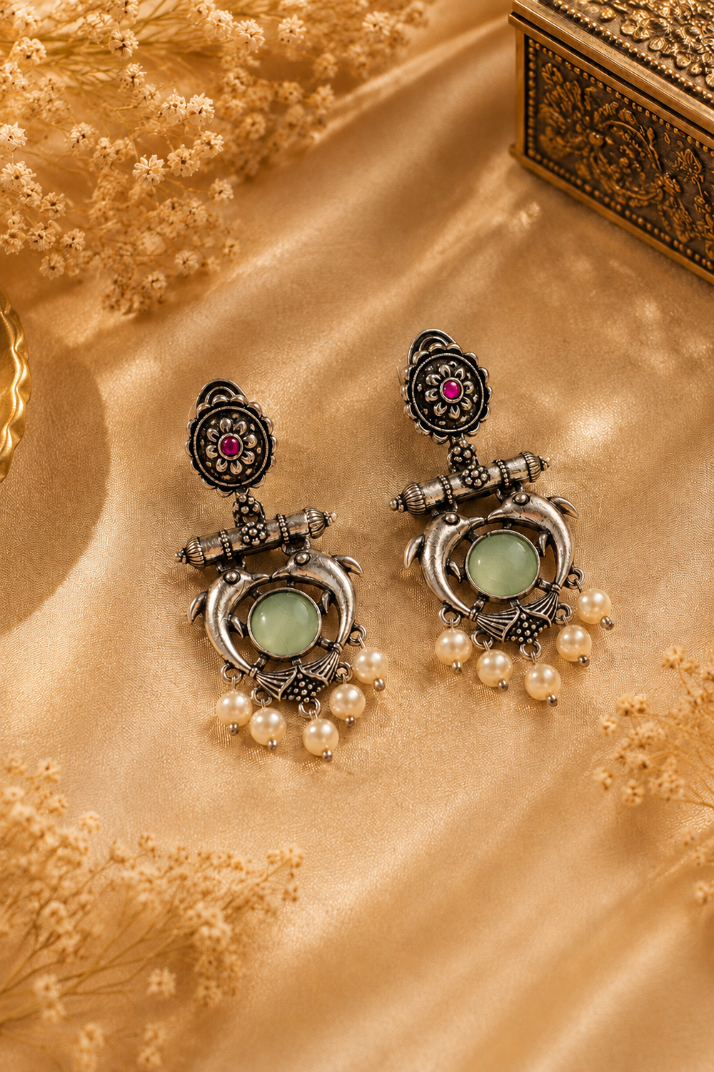 Regalia Oxidized Pearl Statement Earrings – Available in 12 Colors
