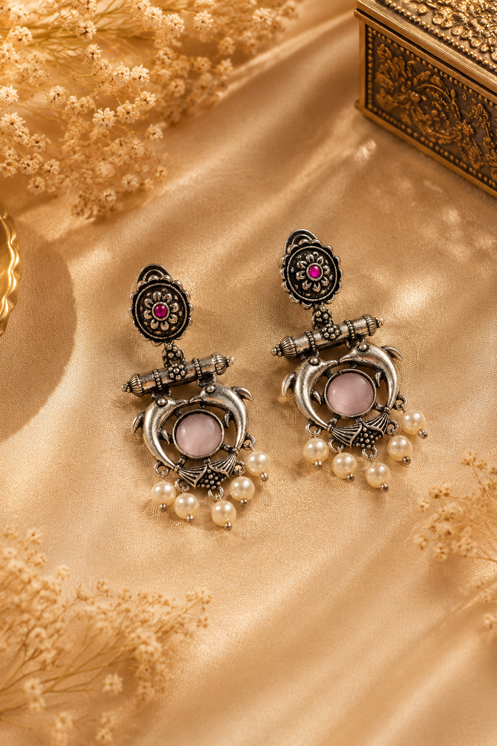 Regalia Oxidized Pearl Statement Earrings – Available in 12 Colors