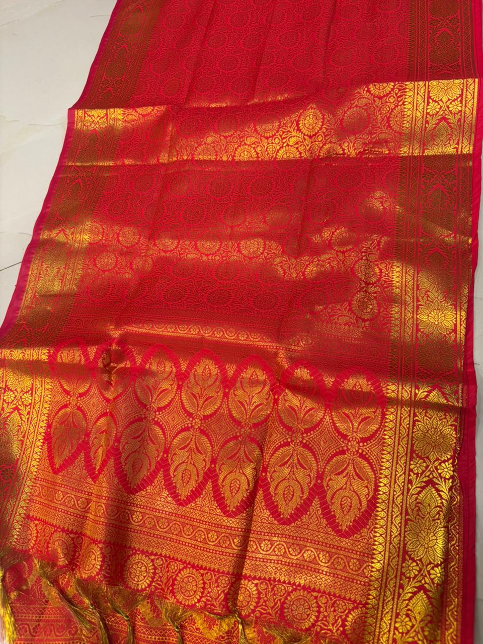 Reddish Orange Banarasi Silk Fashion Stole | Stylish Wrap for Festive , College, casual parties, & Night Outs