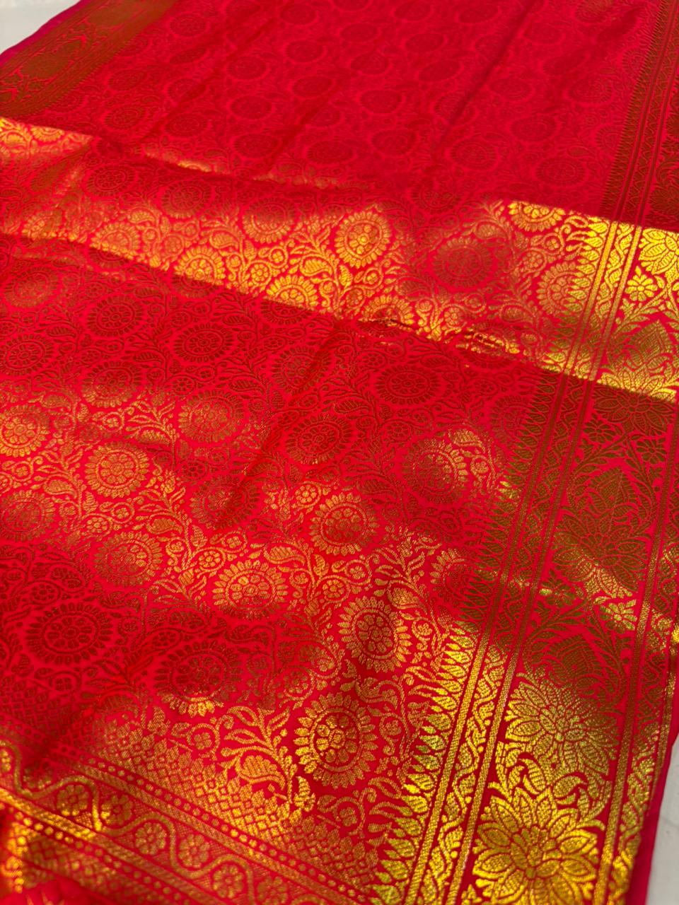 Reddish Orange Banarasi Silk Fashion Stole | Stylish Wrap for Festive , College, casual parties, & Night Outs